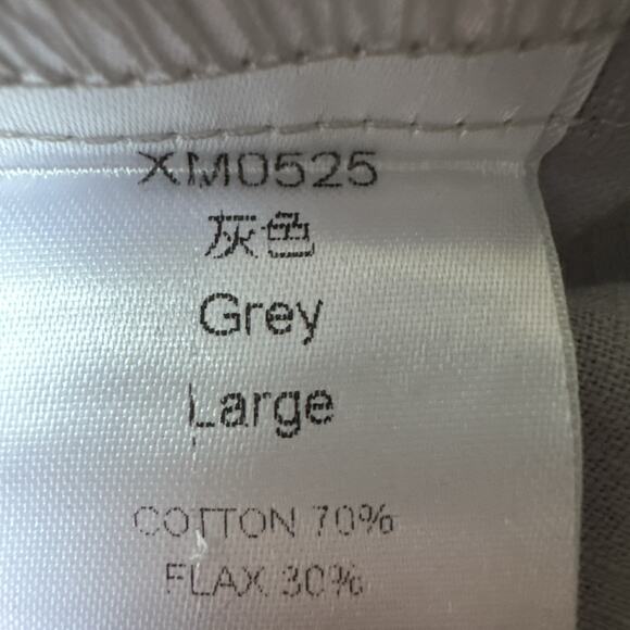 Women's Grey Summer Drawstring Wide Leg Loose Cotton Linen‎ Palazzo Pants Sz L - Picture 3 of 4